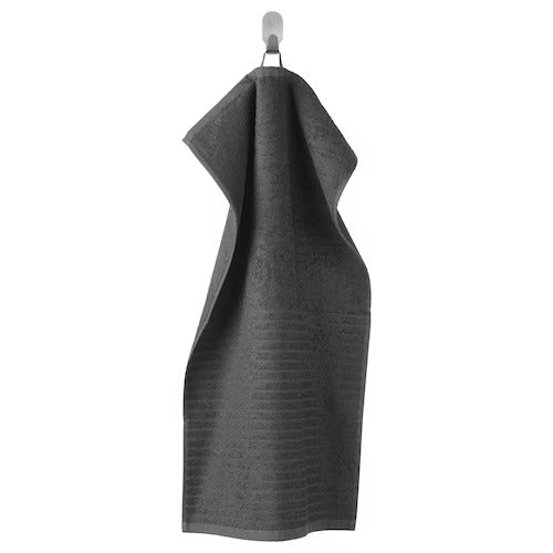 VÅGSJÖN Hand towel, dark grey, 40x70 cm