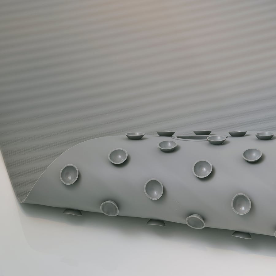 VALVATTNET Bathtub mat, grey, 33x84 cm