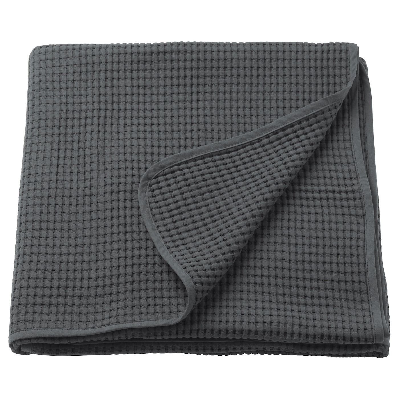 VÅRELD Bedspread, dark grey, 150x250 cm