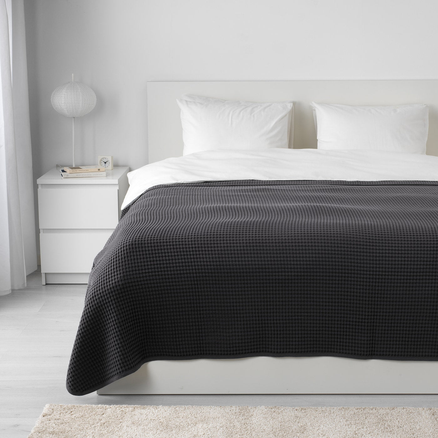 VÅRELD Bedspread, dark grey, 150x250 cm