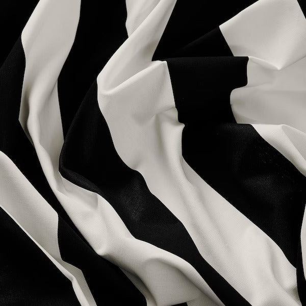 New VARGTÖREL Pre-cut fabric, black/white, 150x300 cm