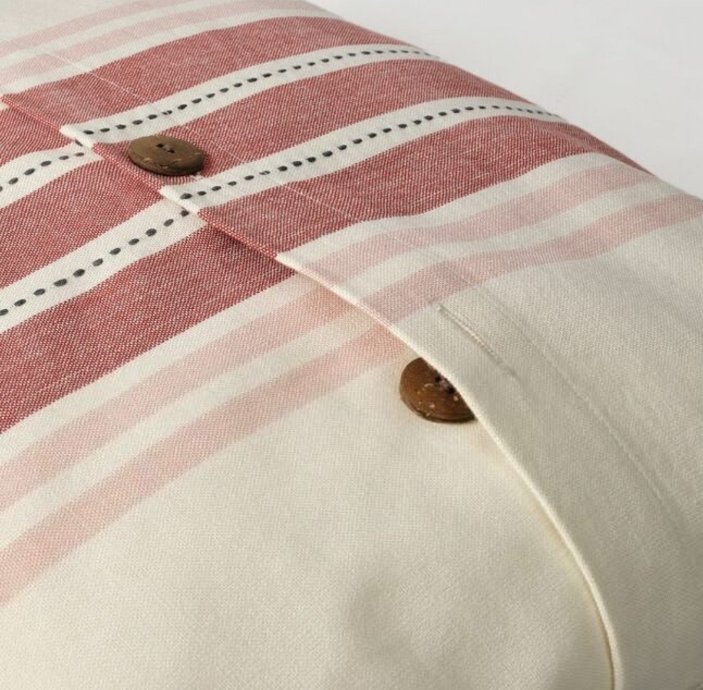 Vedmal Cushion Cover, Handmade/Stripe Light Red-Pink