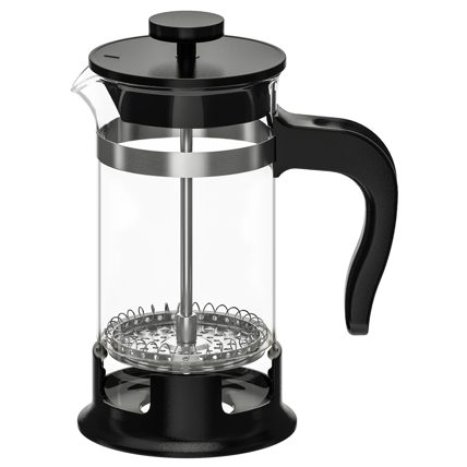 UPPHETTA Coffee/tea maker, glass/stainless steel, 0.4 l