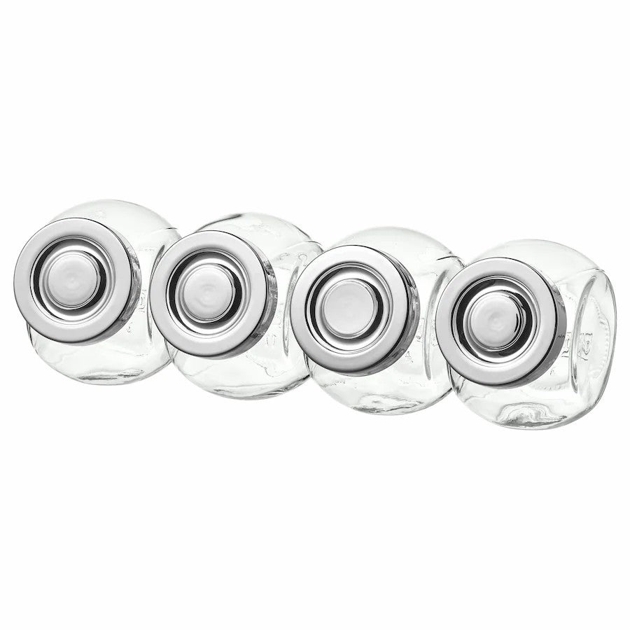 RAJTAN Spice jar, glass/aluminium-colour, 15 cl