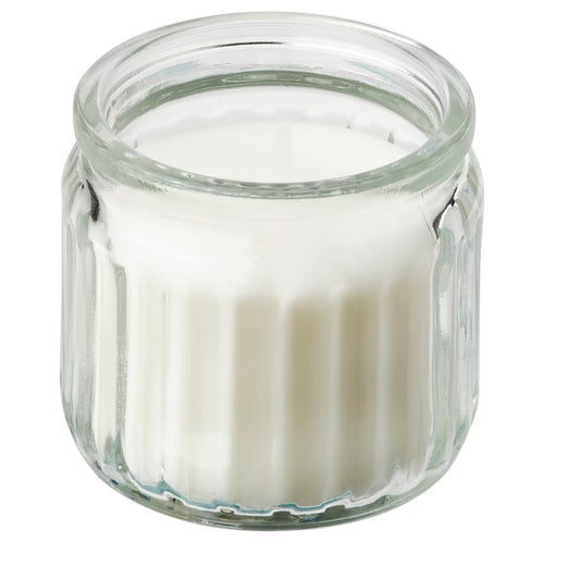ADLAD Scented candle in glass, Scandinavian Woods/white, 12 hr