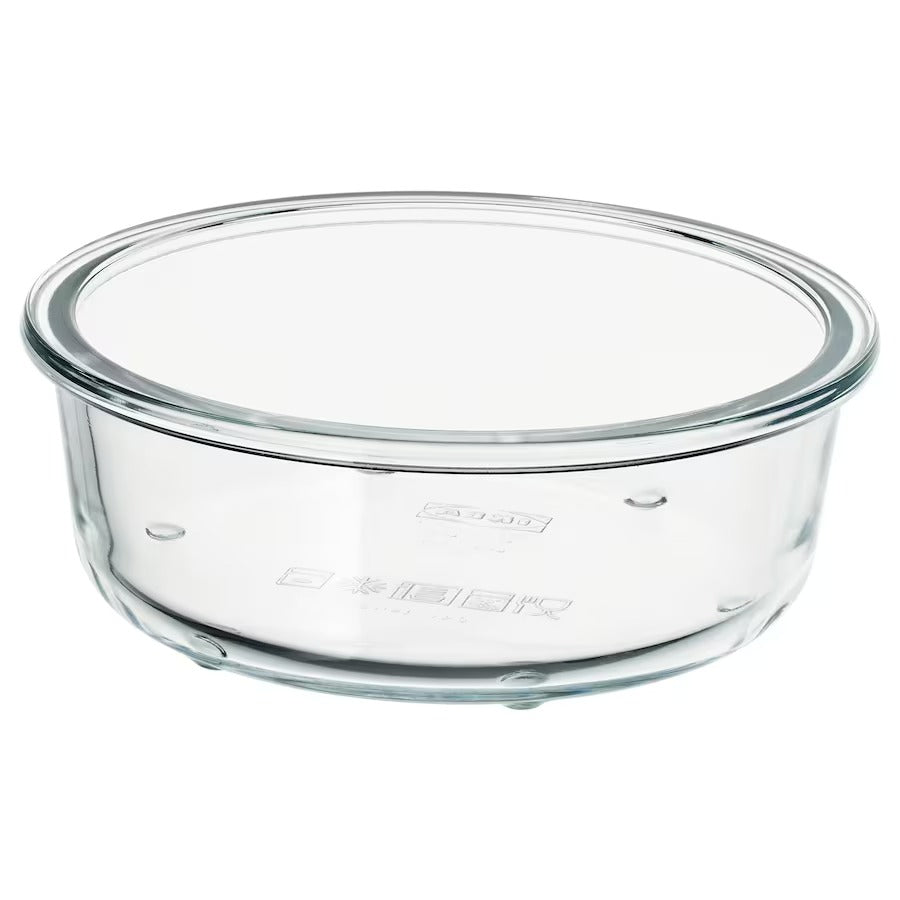 IKEA 365+ Food container, round/glass, 400 ml