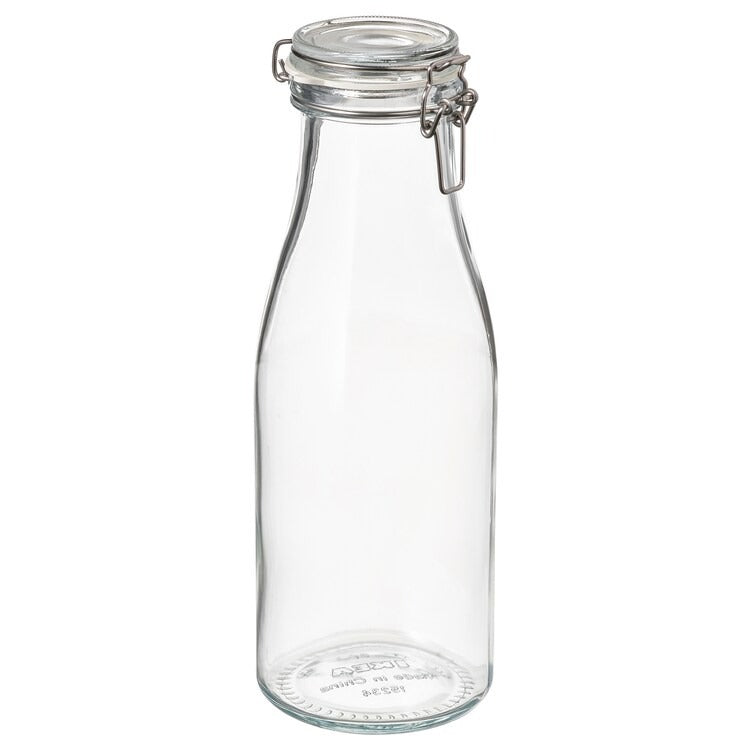 KORKEN Bottle shaped jar with lid, clear glass