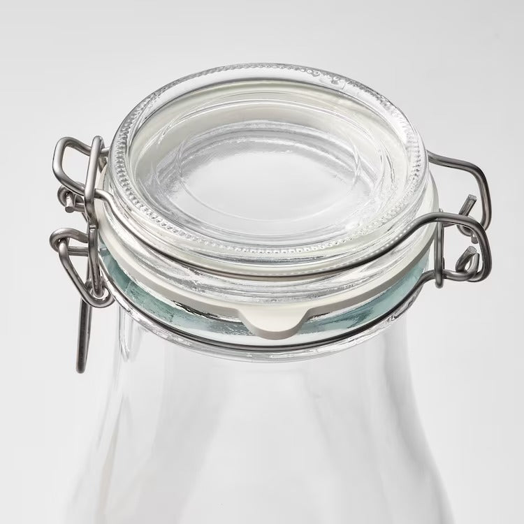 KORKEN Bottle shaped jar with lid, clear glass