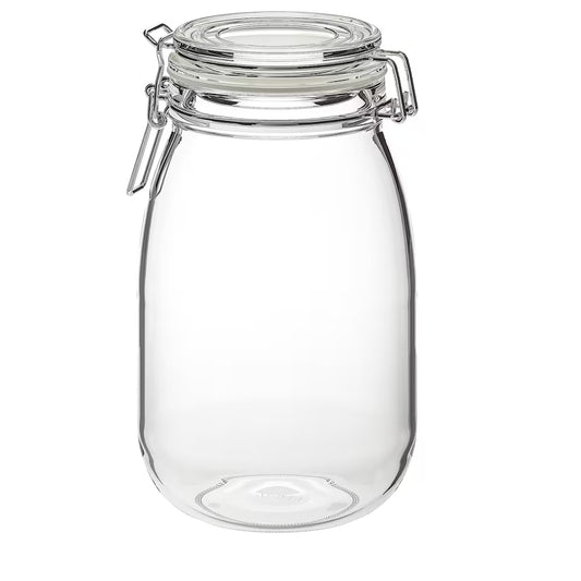 KORKEN Jar with lid, clear glass, 1.8 l
