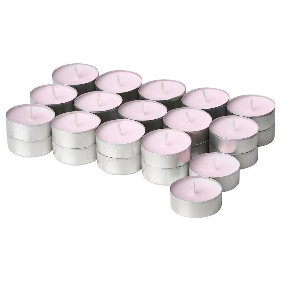 LUGNARE Scented tealight, Jasmine/pink, 3.5 hr