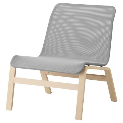 NOLMYRA Easy chair, birch veneer/grey