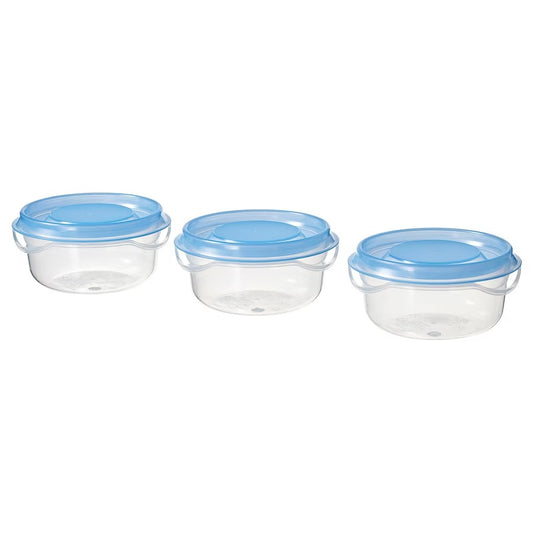 PRUTA Food container, transparent/blue, 70 ml