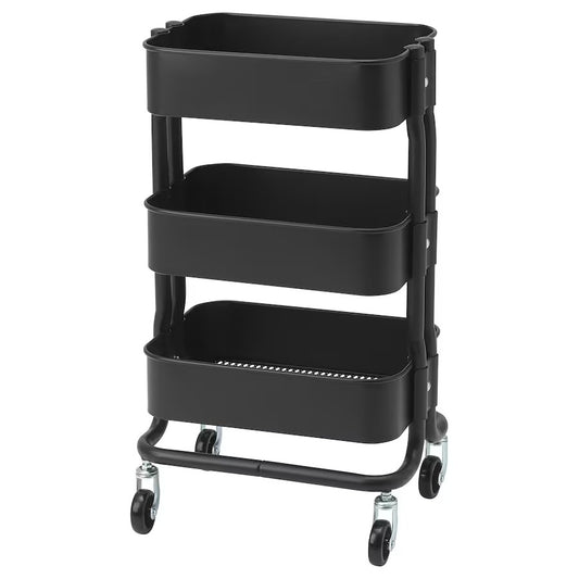 RÅSHULT Trolley, black, 28x38x65 cm